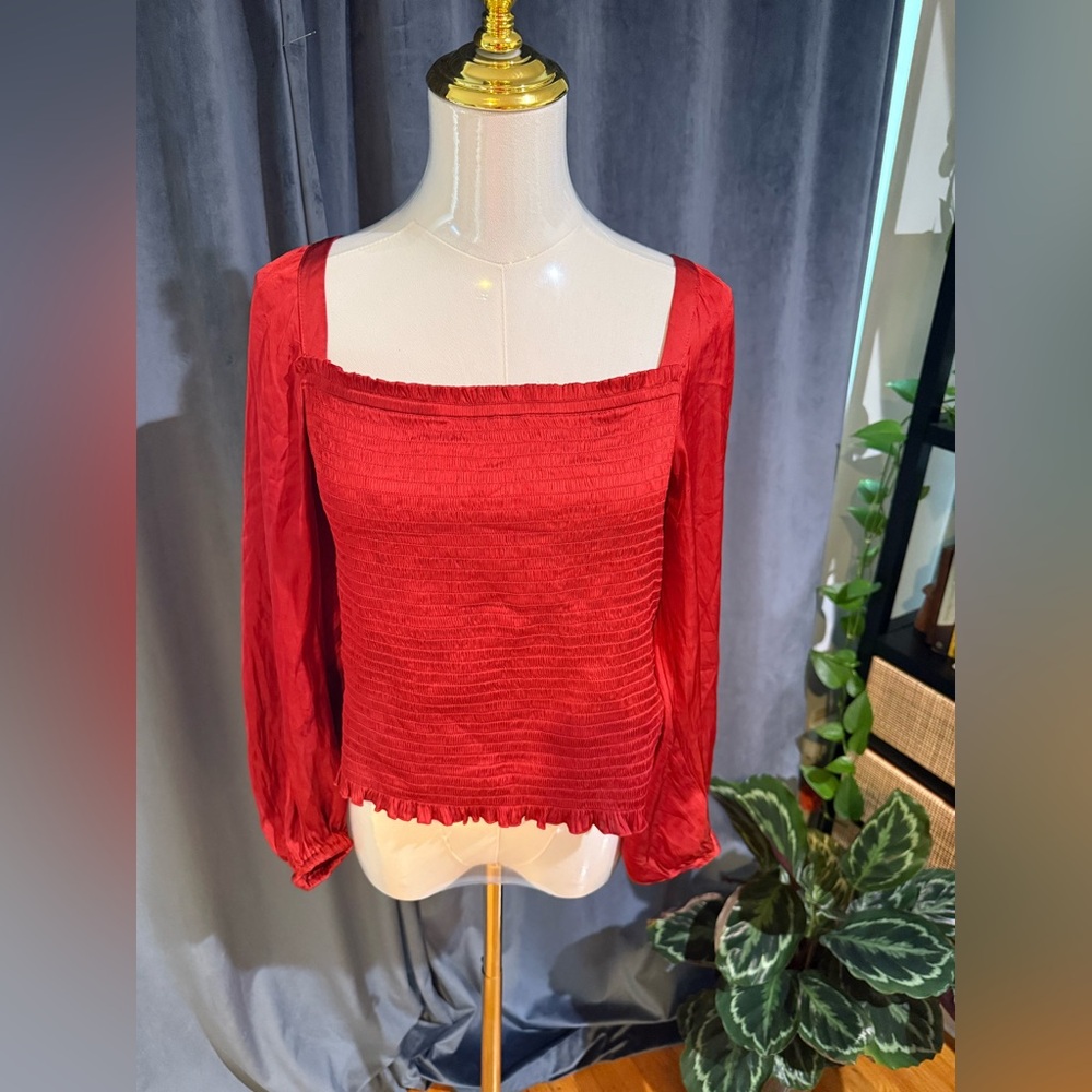J.Crew Squareneck satin cropped top